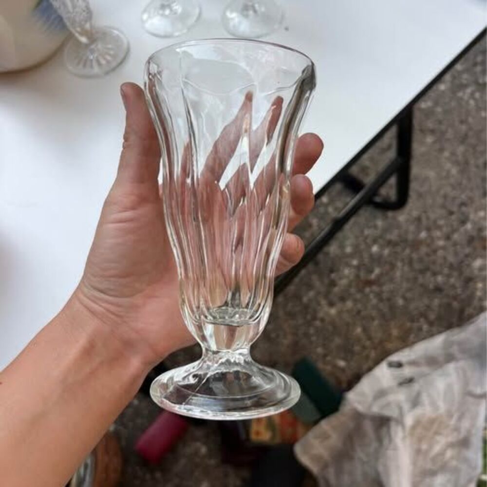 Vintage Clear Glass Footed Ice Cream Sundae Cup